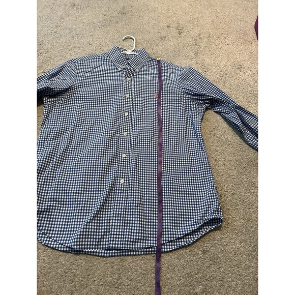 Polo Ralph Lauren Men's Long Sleeve Button Front Shirt Blue Checks Size Large - Picture 7 of 8